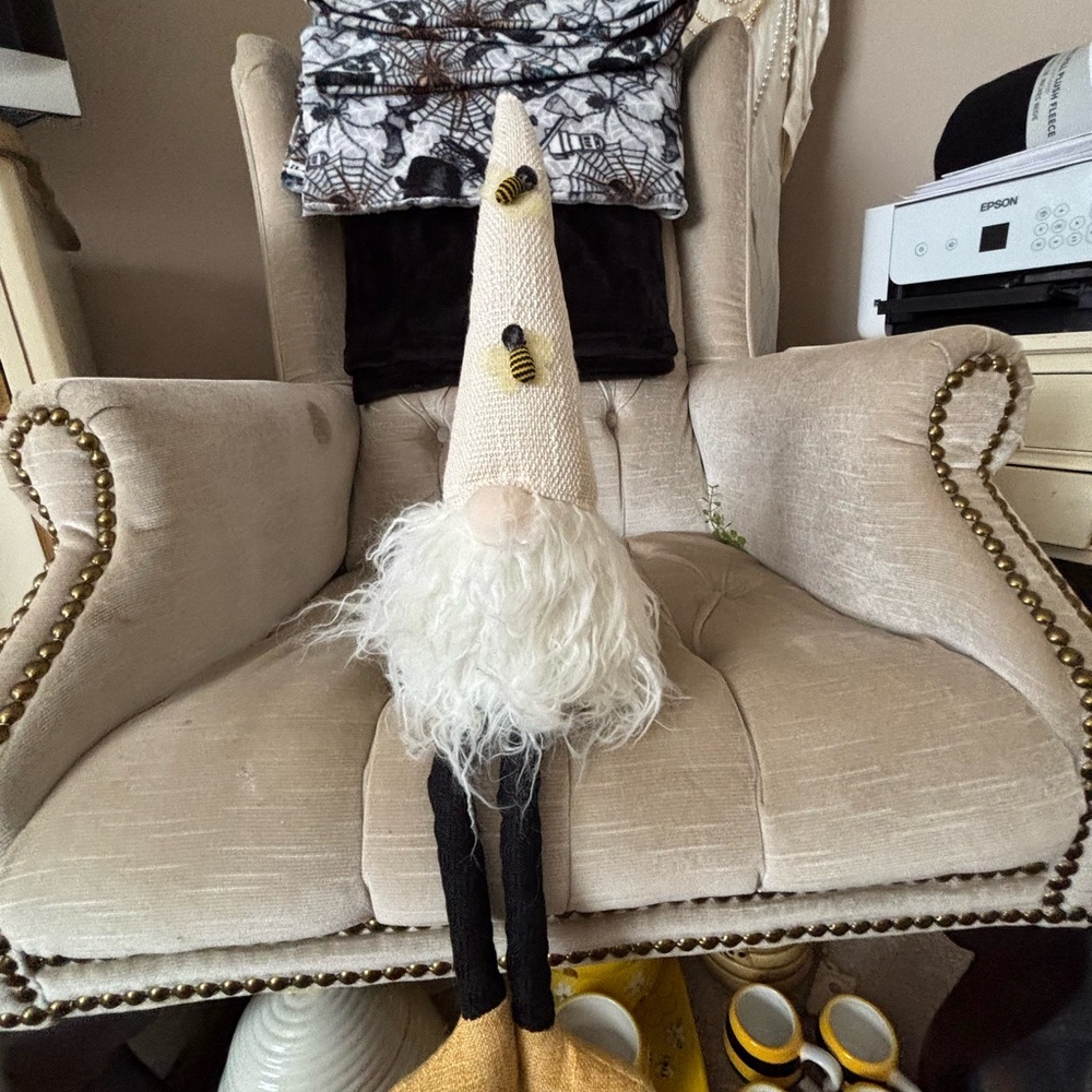 Rae Dunn Cream and Black Gnome Decor